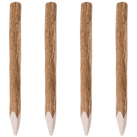 Vidaxl – Poteaux de clôture en bois de noisetier 90 cm – Lot de 4 – Extrémité pointue pour installation facile – Résistant aux intempéries (1/5)