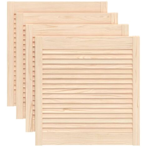 Vidaxl – Portes d'armoire à persiennes 4 pcs 61,5x59,4 cm en pin massif – Design aéré pour circulation d'air – Idéal pour armoires de cuisine et dressing (1/6)
