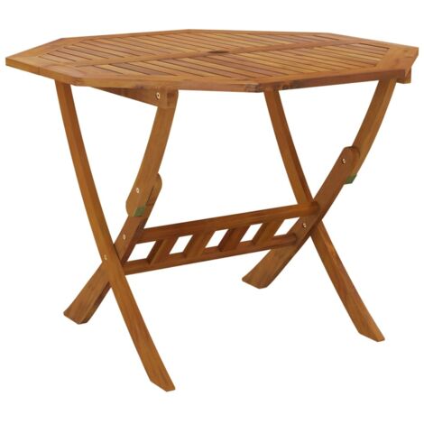 Vidaxl – Table de jardin pliable 90x75 cm – Bois d'acacia massif – Avec trou de parasol – Surface facile à nettoyer