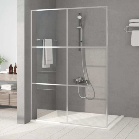 Paroi de douche Argenté 140x195 cm Verre ESG transparent vidaXL