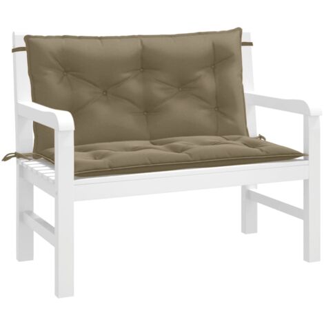 vidaXL Coussins de banc de jardin lot de 2 taupe mélangé tissu