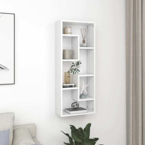 Vidaxl – Étagère murale blanche 36x16x90 cm en aggloméré – Charge maximale 40 kg – Installation facile avec matériel de montage inclus (1/5)
