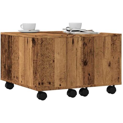 vidaXL Table basse vieux bois 60x60x38 cm bois d'ingénierie (1/5)