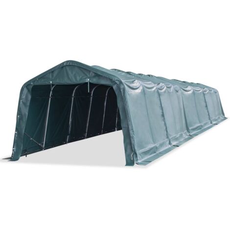 Tente amovible pour bétail PVC 550 g/m² 3,3 x 16 m Vert foncé vidaXL