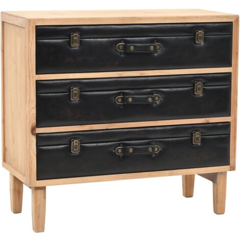Vidaxl – Armoire à tiroirs en bois de sapin massif 80x36x75 cm – 3 tiroirs – Capacité de charge 75 kg – Assemblage facile