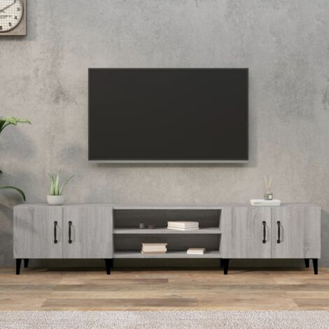 vidaXL Meuble TV sonoma gris 180x31,5x40 cm bois d'ingénierie (1/6)
