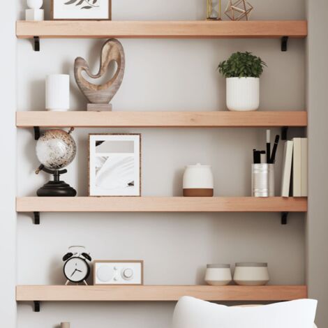 Vidaxl – Étagère murale en bois de chêne massif non traité 100x10x6 cm – Style rustique – Charge maximale élevée – Fabrication artisanale (1/5)