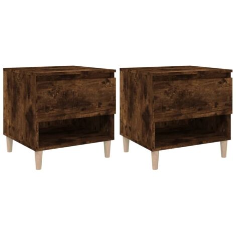Tables de chevet 2 pcs Chêne fumé 50x46x50 cm Bois d’ingénierie vidaXL