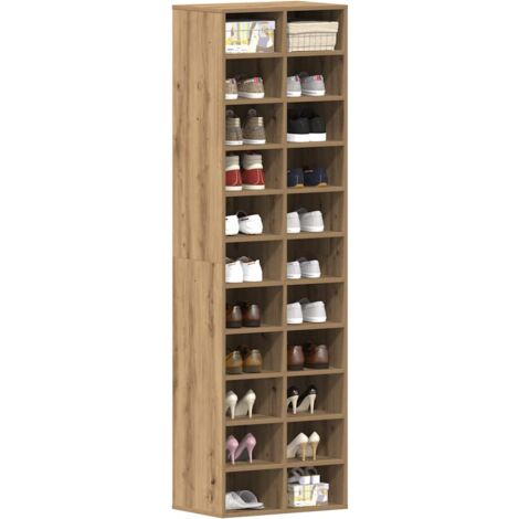 Vidaxl – Meuble à chaussures chêne artisanal 54x34x183cm – Bois d'ingénierie résistant à l'humidité – 22 étagères pour rangement optimisé