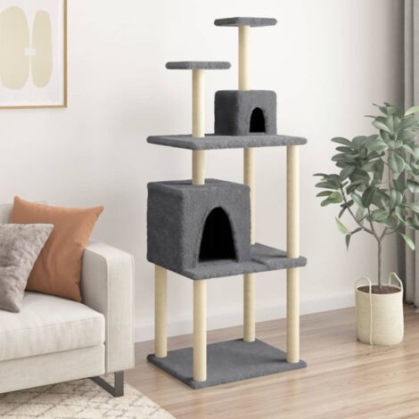 Arbre à chat avec griffoirs en sisal Gris foncé 167 cm vidaXL (1/6)