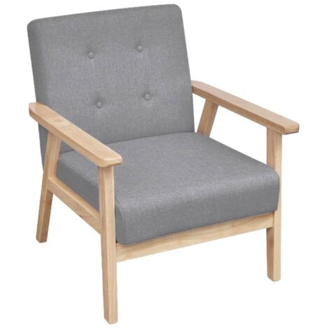 Fauteuil Chaise  Fauteuil Design  Fauteuil Relax Gris clair Tissu vidaXL