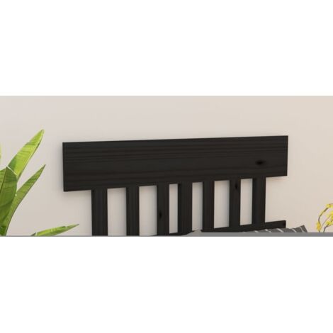 Tête de lit Style Scandinave pour chambre à coucher Noir 123,5x3x81 cm Bois massif de pin vidaXL (1/5)