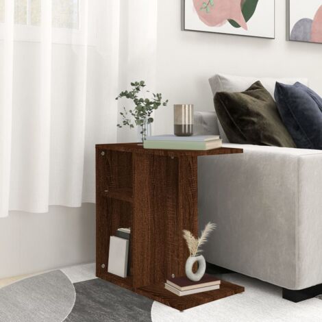 vidaXL Table d'appoint Chêne marron 50x30x50 cm Bois d'ingénierie (1/5)