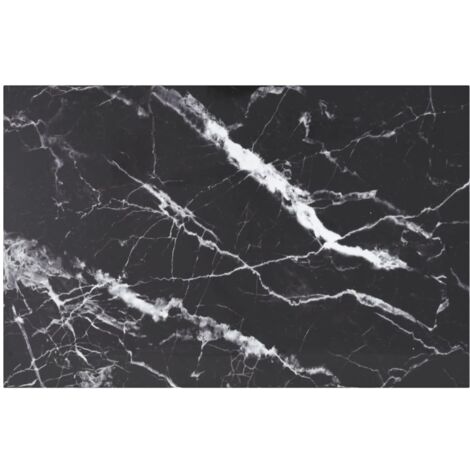 vidaXL Dessus de table noir 100x62 cm 8 mm verre trempé design marbre