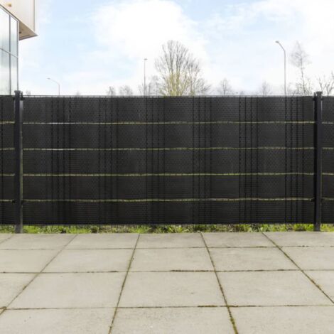 vidaXL Paravents de balcon 5 pcs noir 255x19 cm résine tressée (1/5)