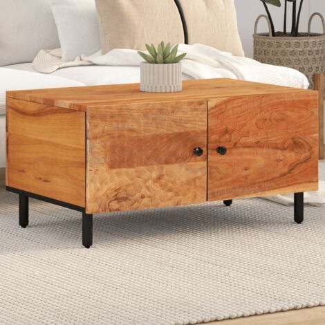 vidaXL Table basse 80x50x40 cm bois massif d'acacia (1/5)
