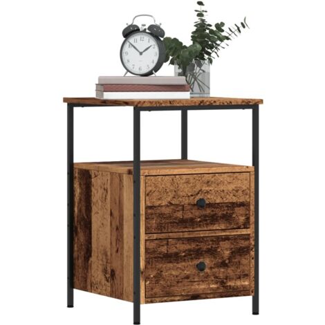 Table de chevet vieux bois 34x35,5x50 cm bois d’ingénierie vidaXL