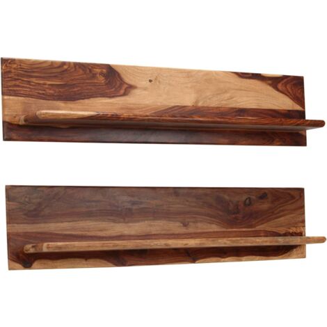 Étagères murales 2 pcs 118 x 26 x 20 cm Bois de Sesham massif vidaXL