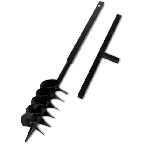 Vidaxl – Tarière manuelle 1 m avec mèche de 150 mm – Acier noir – Poignée ergonomique pour creuser facilement – Pour sols durs et terrains accidentés