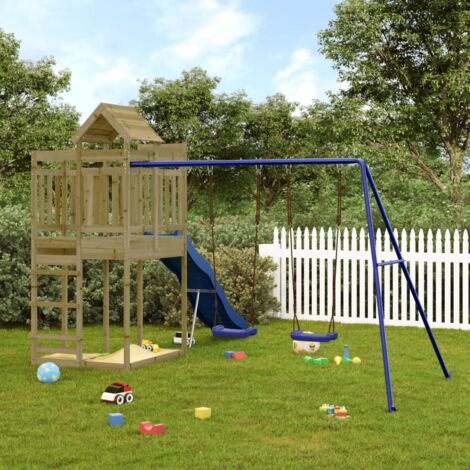 vidaXL Aire de jeux d'extérieur bois de pin imprégné (1/5)