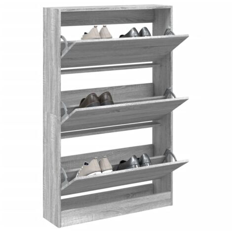 Meuble à chaussures sonoma gris 80x21x125,5cm bois d'ingénierie vidaXL
