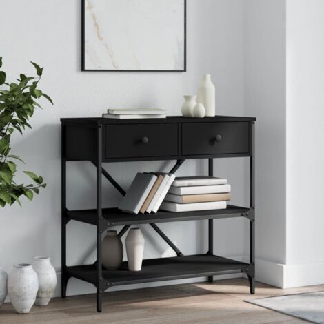 Table console noir 75x34,5x75 cm bois d'ingénierie vidaXL