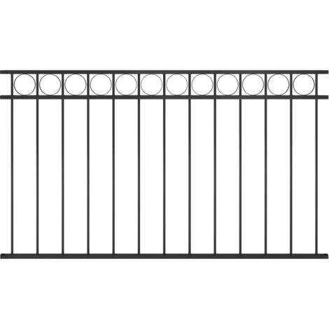 Vidaxl – Panneau de clôture en acier thermolaqué 170 x 80 cm noir – Résistant aux intempéries – Sécurise votre jardin