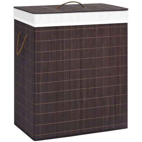 Panier à linge avec 2 sections bambou marron 100 L vidaXL