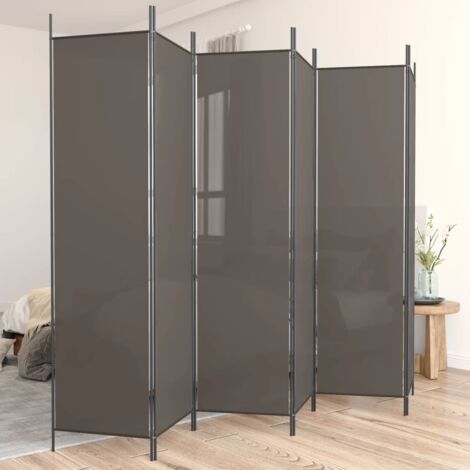 Cloison de séparation 6 panneaux Anthracite 300x200 cm Tissu vidaXL