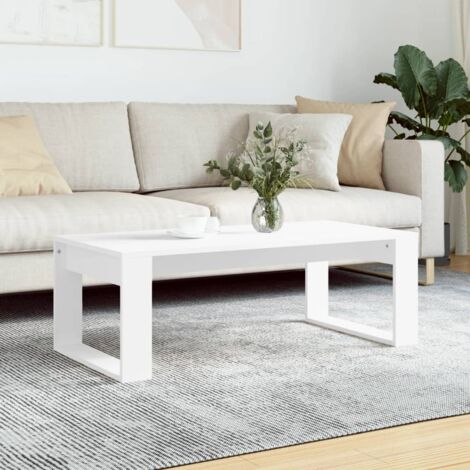 Vidaxl – Table basse fixe blanche 102x50x35 cm – Bois d'ingénierie facile à nettoyer – Design moderne minimaliste pour salon