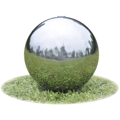 vidaXL Sphère de fontaine de jardin avec LED Acier inoxydable 40 cm