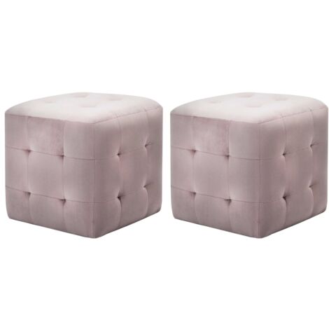 vidaXL Pouffe 2 pcs Pink 30x30x30 cm Velvet Fabric (249020)