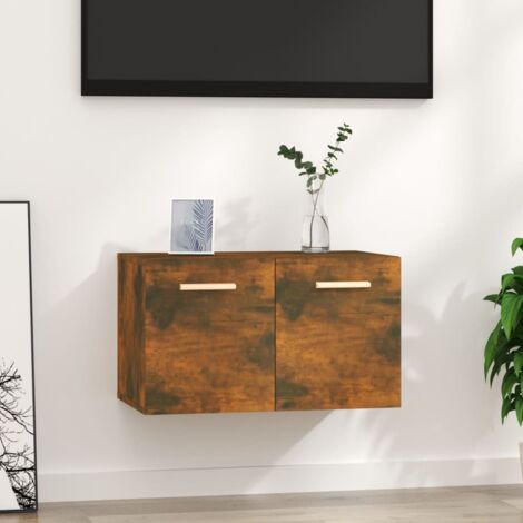 vidaXL Wall Cabinet Smoked Oak 60x36,5x35 cm Engineered Wood (1/5)