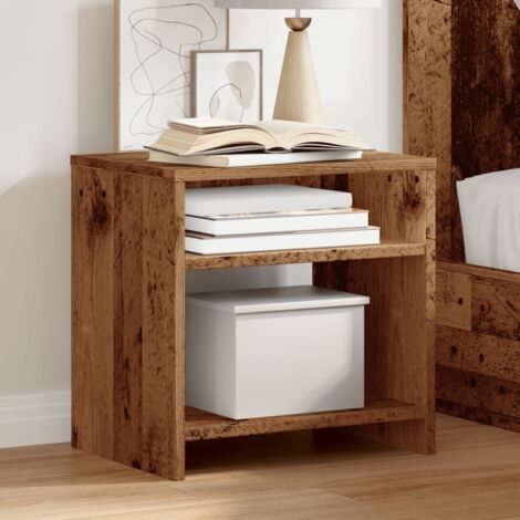 Vidaxl – Table de chevet en bois d'ingénierie 40x30x40 cm – Style industriel – 2 compartiments – Résistant à l'humidité – Facile à nettoyer
