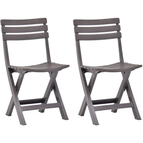 vidaXL Chaises de jardin pliables lot de 2 Plastique Mocha