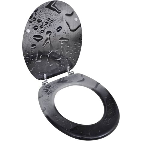 Vidaxl – Abattant WC goutte d'eau en MDF robuste – Charnières en alliage chrome-zinc – Dimensions 43,7 x 37,8 cm – Installation rapide et facile