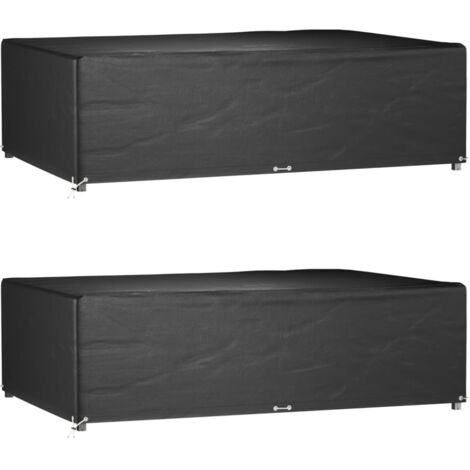 Housses de salon de jardin 2 pcs 12 œillets rectangulaire vidaXL