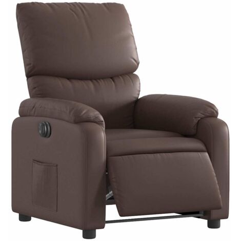 vidaXL Fauteuil inclinable électrique Marron Similicuir (1/5)