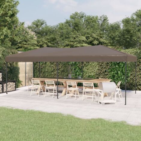 Vidaxl – Tente de réception pliable 3x6 m taupe – Tissu Oxford 210D avec revêtement argenté – Structure en acier – Montage facile