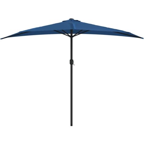 vidaXL Parasol de balcon avec mât en aluminium Bleu 300x155x223cm Demi