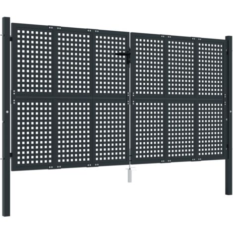 Portail de jardin anthracite 300 x 125 cm acier vidaXL