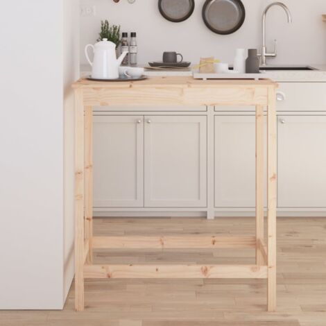 Vidaxl – Table de bar en bois massif de pin 100x50x110 cm – Cadre stable – Dessus robuste pour repas et boissons
