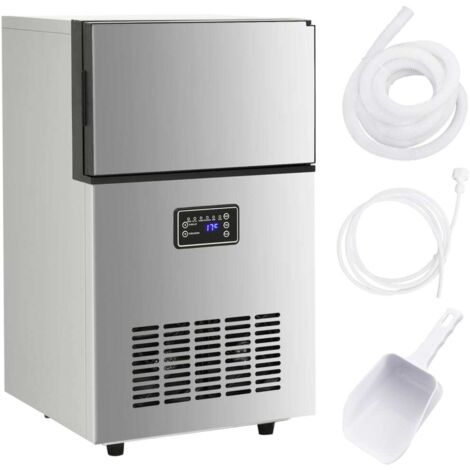 Vidaxl – Machine à glaçons 45 kg/24h – Acier inoxydable – 36 glaçons par cycle – Système d'entrée d'eau – Faible niveau de bruit