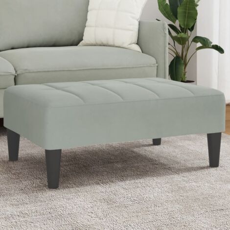 vidaXL Repose-pied gris clair 77x55x31 cm velours