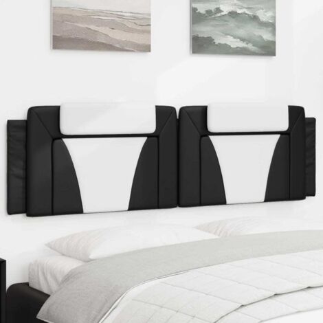 vidaXL Coussin de tête de lit noir et blanc 180 cm similicuir (1/5)