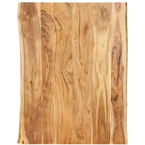 Vidaxl – Table en bois acacia massif 80x60 cm – Épaisseur 25 mm – Surface polie et laquée – Grain naturel et bords vivants