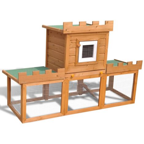 vidaXL Clapier large d'extérieur avec 1 seule maison (1/7)