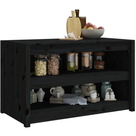 vidaXL Armoire de cuisine d'extérieur noir 106x55x64cm bois pin massif