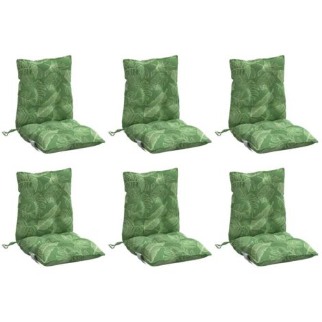 Coussins de chaise à dossier bas lot de 6 modèle de feuille
