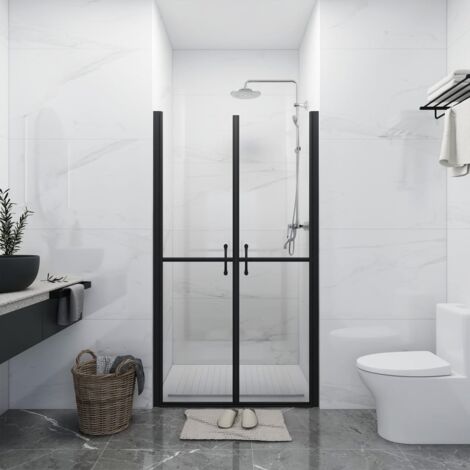 Vidaxl – Porte de douche ESG transparent 83-86 cm – Hauteur 190 cm – Verre 5 mm – Aluminium – Installation facile avec matériel inclus
